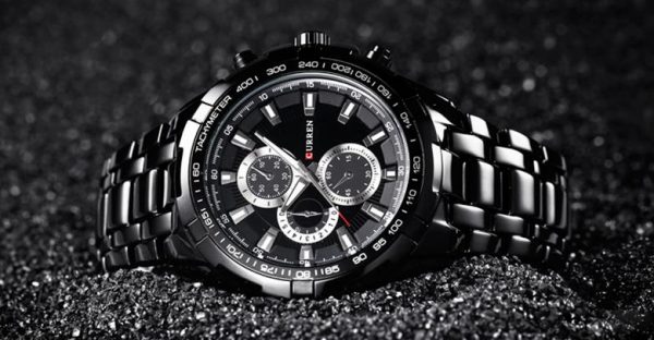 Ανδρικό Ρολόι Χειρός Με Μηχανισμό Quartz, Έκδοση Curren 8023 (Μαύρο) - Image 2