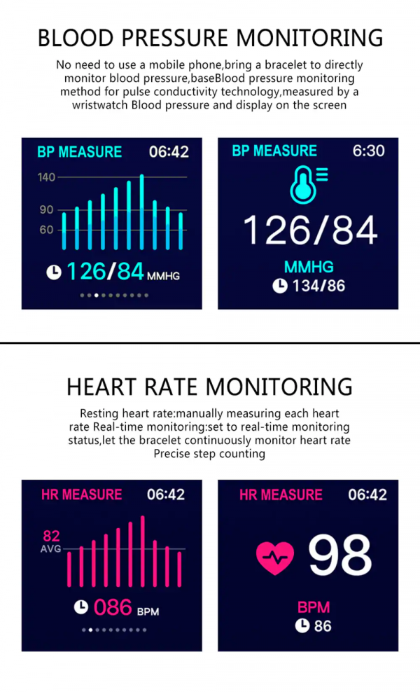 Smartwatch & Tracker Με Μετρήσεις Για: Πίεση, Θερμίδες, Παλμοί, Βήματα, Απόσταση Σε Χλμ, Οξυγόνο Αίματος, Με Έλεγχο Φωτεινότητας, Μουσική, Έλεγχο Κάμερας & Σύνδεση Σε APP Android & IPhone (Μαύρο) - Image 5