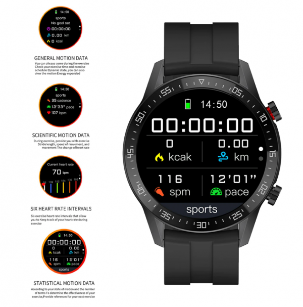 (SK7) Με Διπλό Λουράκι Smartwatch & Tracker Με Υποστήριξη Κλήσης Και Μετρήσεις Για: Θερμίδες, Παλμοί, Βήματα, Απόσταση Σε Χλμ, Οξυγόνο Αίματος, Πίεση , Έλεγχο Κάμερας & Σύνδεση Σε APP Android & IPhone (Μαύρο) - Image 8