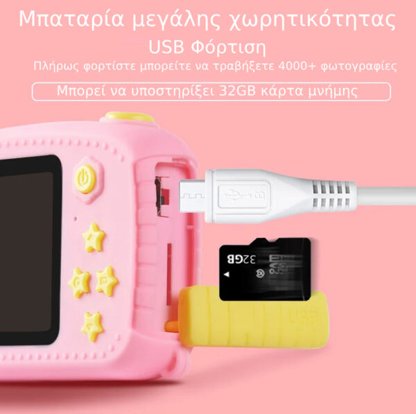 ΠΡΟΣΦΟΡΑ! Παιδική Φωτογραφική Μηχανή & Κάμερα Με Οθόνη Και Ενσωματωμένα Παιχνίδια. - Image 9